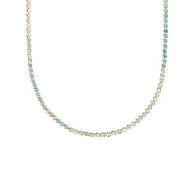 Tennis necklace with blue ombré